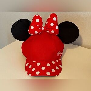 Disney Parks Disneyland Minnie Mouse Ear Polka Dot Bow Hat Baseball Cap
